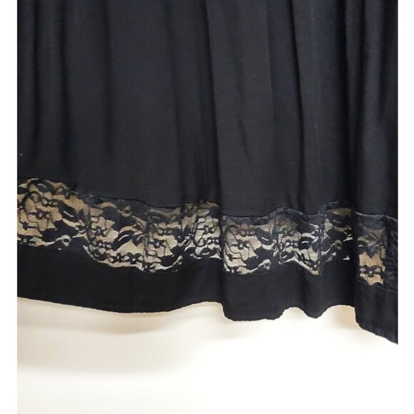 Torrid 2 Black Challis Cold Shoulder Lace Sleeve Hi-Lo Dress 2X 18 20 - Picture 8 of 14
